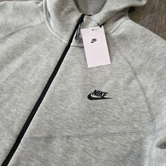 Nike Tech Fleece Windrunner Hooded Jacket Men's XL Heather Grey Black Pockets LE - Picture 6 of 16
